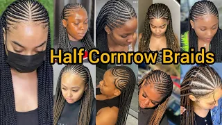 Trending Half Cornrow Braids Hairstyles Fulani Braids Hairstyles Tribal Braids for Black Women