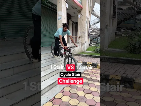 Cycle Vs 12 Stair 😨 | #jump