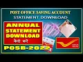 Post office saving account annual statement download online how to download POSB statement