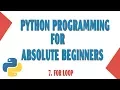 Learn Python Programming For Absolute Beginners For Loop