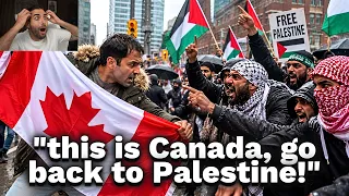 Canadian Patriot Takes On Entire Pro Palestine Mob - And Islamists Go BERSERK!