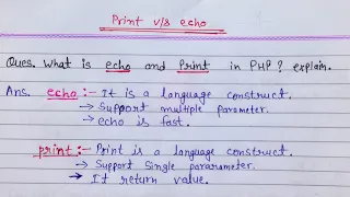Echo and print in php explain in hindi php tutorial