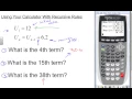 Finding the nth Term of a Recursive Rule with Your Calculator