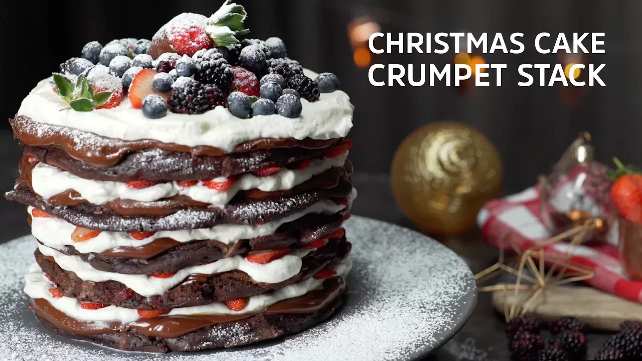 Christmas Cake Crumpet Stack