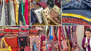 handmade cheap leather purse bed sheet sindhi ajrak suit ladies gajo gajo srso 