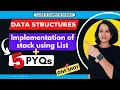 Data Structure STACK using LIST QUESTIONS PYQs CBSE Class 12 Computer Science HINDI