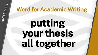 2025 putting your thesis all together