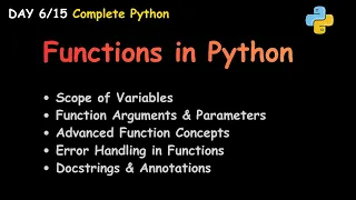Master Functions in Python One Shot Day 6