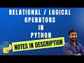 What are Logical Operators in Python What are Relational Operators in Python