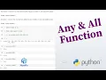 Python Numpy Tutorial - 16 Any All Function