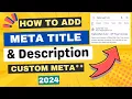 How to Add Meta Title Description in WordPress Website Use Anything you Want to Show