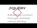 Web Development Tutorials in Hindi Replacing content through textarea using jQuery jQuery JS