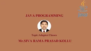 JAVA ADAPTER CLASSES Mr SIVA RAMA PRASAD KOLLU