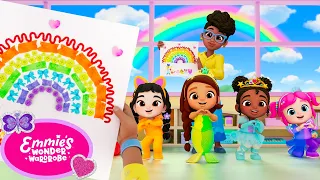 Back To School Rainbow Collage! | Emmie's Wonder Wardrobe | Little Angel and Cocomelon Nursery Rhyme