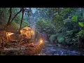 Download Lagu Panic at dinner. Suddenly it rains heavily! Camping - BUSHCRAFT, by the river