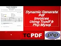 Dynamic generate pdf Invoices using tcpdf php mysql