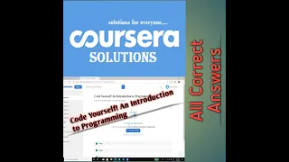 Coursera Solutions Code Yourself An Introduction to Programming