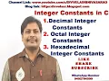 Integer Constants in C language Constants in C Types of Constants in C C Programming