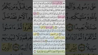 تيسير حفظ سورة النساء بالتكرار ربع يا ايها الذين امنوا كونوا قوامين مكرر 3 مرات بصوت الشيخ عب 