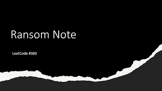 LeetCode 383 - Ransom Note