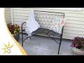Sunnydaze Argyle Diamond Iron Outdoor Patio Bench - Black