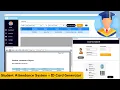 QR Code Barcode SMS Student Attendance System with ID Card Generator SMS Notifications