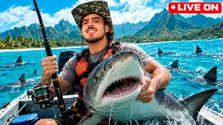 IRL - PESCANDO TUBARÕES NOS ESTADOS UNIDOS | JON VLOGS AO VIVO