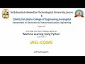 STTP on Machine Learning using Python Day 4