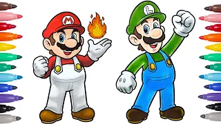 Coloring Fire Mario & Luigi Super Mario Brothers