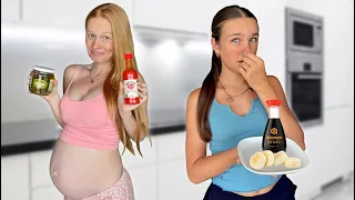 Little Sister Tries WEIRD Pregnancy Cravings!