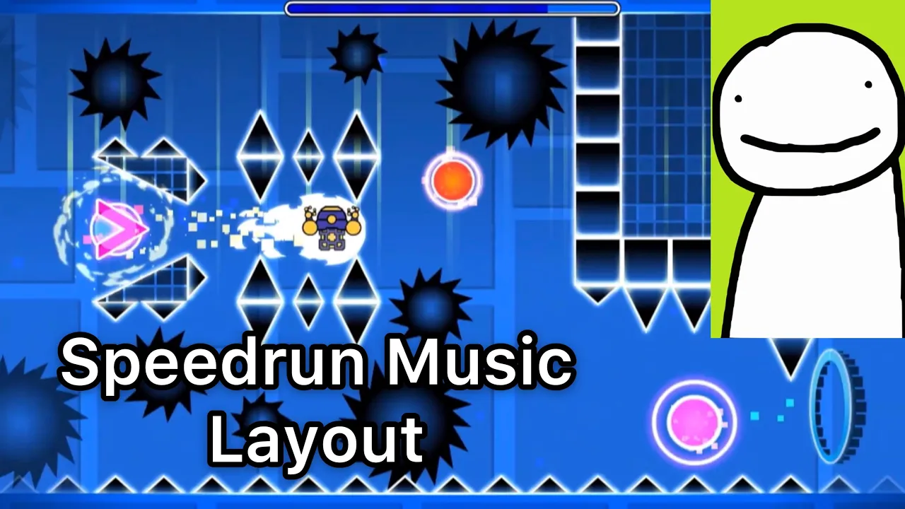 Geometry Dash - Dream’s Speedrun Music Layout (Trance Music for Racing Game)