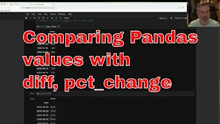 Comparing values in Pandas with diff and pct - change