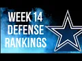 Top 12 Defense DST Rankings Week 14 Fantasy Football