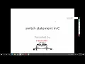 switch statement in C