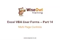 Excel VBA Forms Part 14 - Multi Page Controls