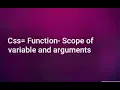 CSS Function Scope of Variable and arguments In Marathi