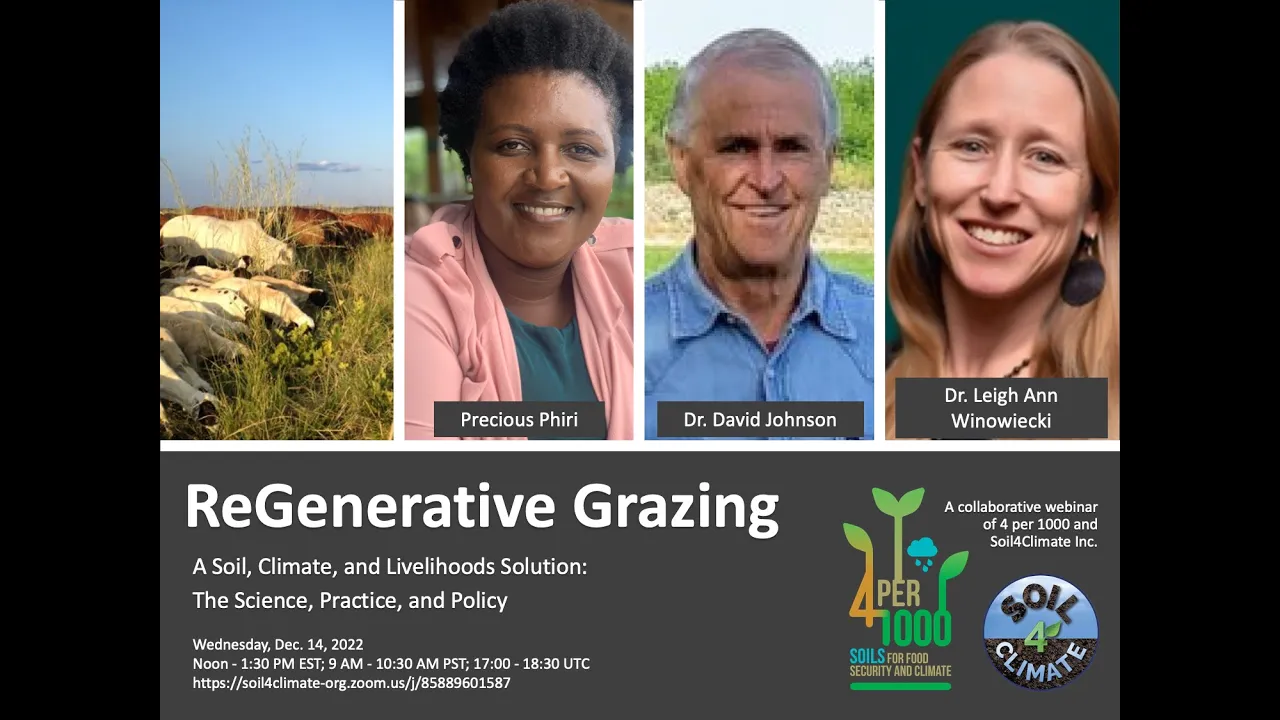 Regenerative Grazing Webinar, Soil4Climate & 4p1000, Dec 14, 2022