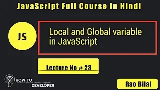 JavaScript Tutorials in Hindi Part 23 Local and Global Variable in JavaScript in Hindi