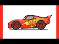 How to draw LIGHTNING MCQUEEN drawing McQueen from cars movie step by step