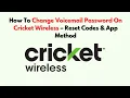 How To Change Voicemail Password On Cricket Wireless - Reset Codes App Method