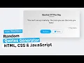 How To Make A Random Quotes Generator With HTML CSS Javascript