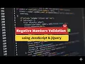 Negative Numbers Validation Using JavaScript and jQuery