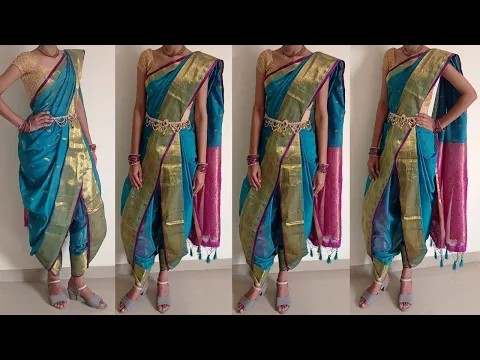 Download MP3 How to drape Cotton Saree in Dhoti Style / Dhoti style Saree Draping @Grooming with Utkarsha