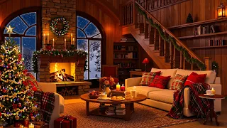 Warm Christmas Cabin Ambience Fireplace Sounds Relaxing Holiday Jazz For Cozy Winter Nights 