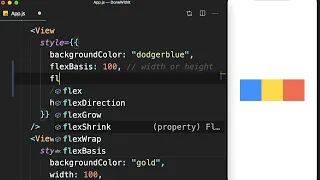 React Native Fundamentals - Flexbox flexbasis flexgrow and flexshrink 2 45 By Mosh Hamedani