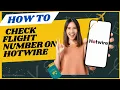 How to check flight number on Hotwire I DOUBLE Z