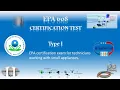 EPA 608 Technician Certification Test Type I