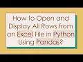 How to Open and Display All Rows from an Excel File in Python Using Pandas