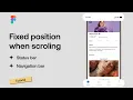 Fixed navigation bar position and fixed status bar position when scrolling on Figma