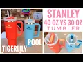 Stanley 30 oz Pool vs 40 oz Tigerlily Quencher H2 0 Flowstate Tumbler with Handle Comparison